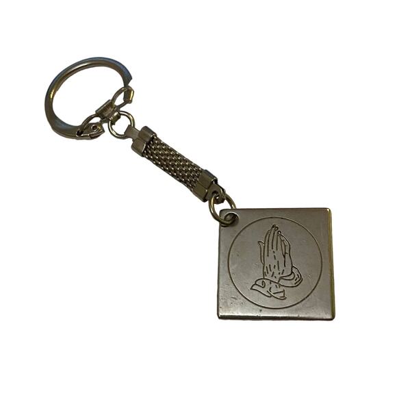Serenity Prayer Keychain Praying Hands AA Metal Charm Single Sided Souvenir - Picture 2 of 5